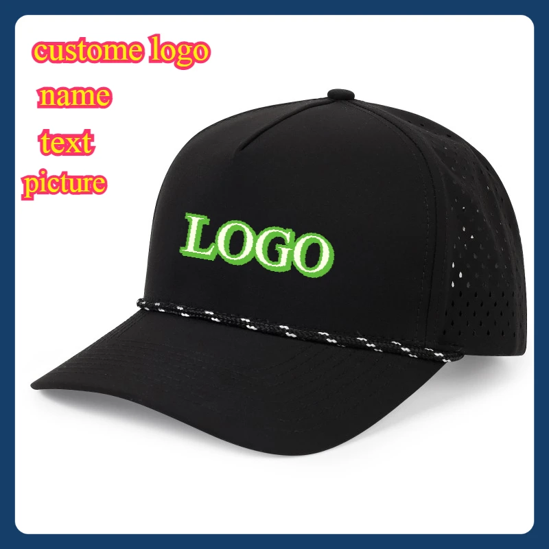 Custom Logo Five-panel Rope Decorative Truck Driver Gorras Quick-drying Micro-bending Adjustable Baseball Cap for Men and Women