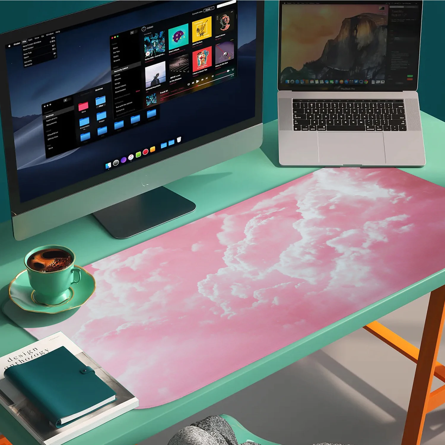 

Pink Cute Mouse Pad Large Gaming Desk Mat with Stitched Edges,Anti-Slip Rubber Base Computer Keyboard Pad,Big Game Mousepad