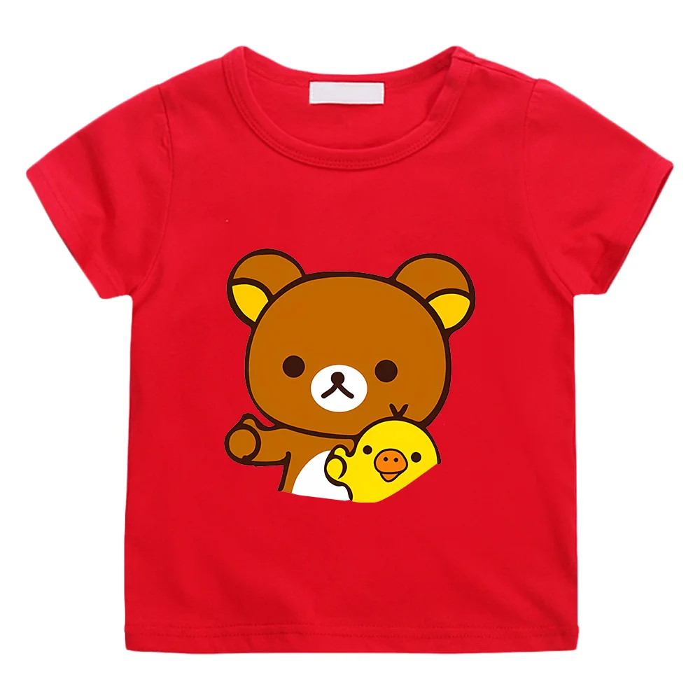 Rilakkuma cute Print Kids TShirt Short Sleeve O Neck Loose Women Tshirt Ladies Tee Shirt Tops Spring and Summer Clothes Vintage