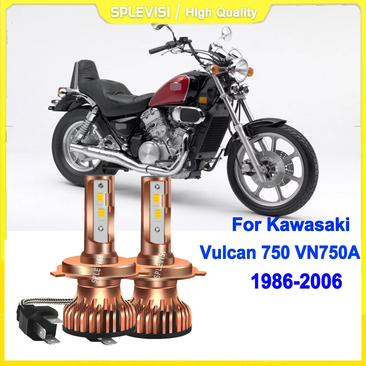 

led motorcycle headlight 400% better night vision than original one For Kawasaki Vulcan 750 VN750A 1986 1987 1988 1989 1990-2006