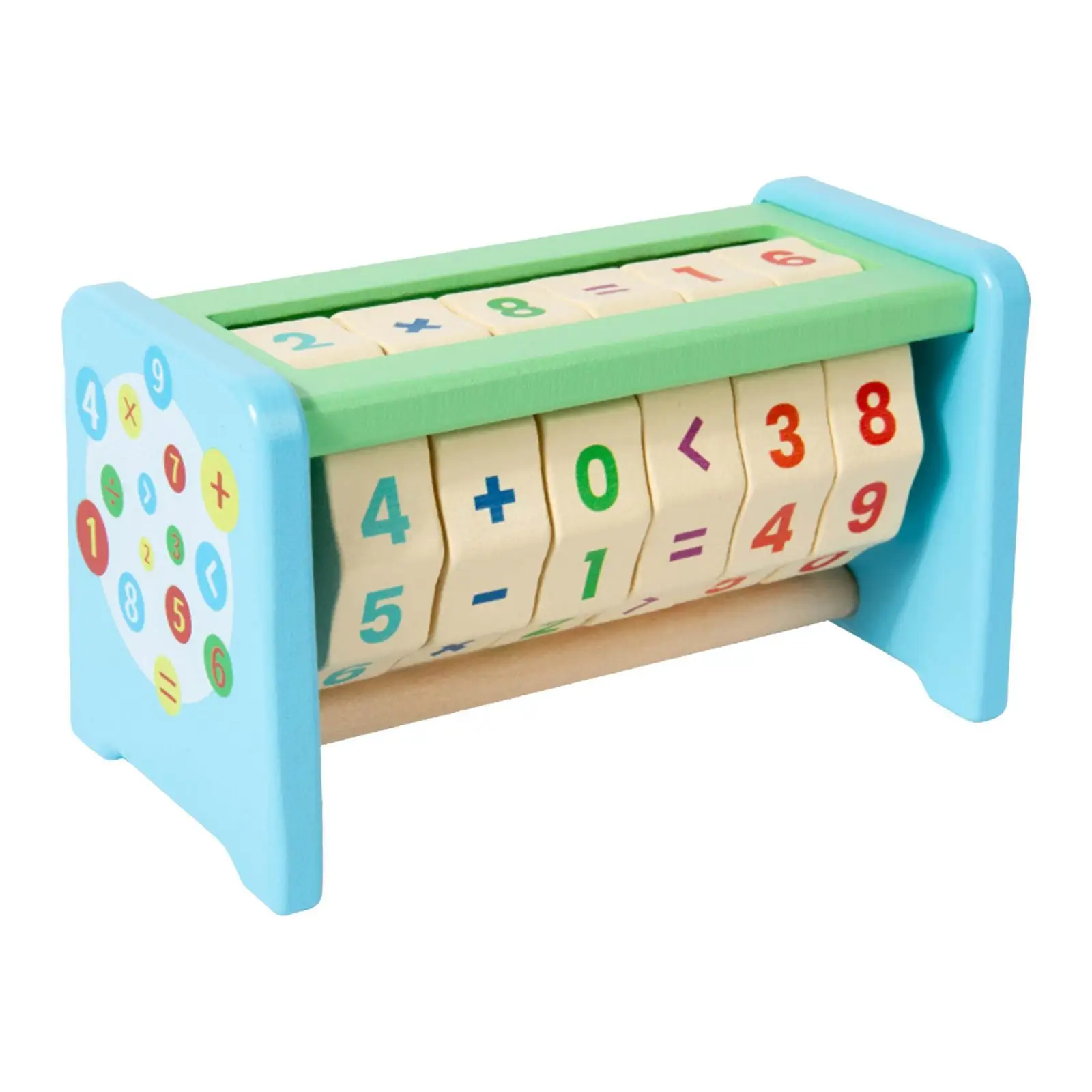 Brinquedo educacional de matemática de madeira manipuladores de matemática rotativa cubos de números de madeira calculadora de educação precoce para presente dia das crianças casa