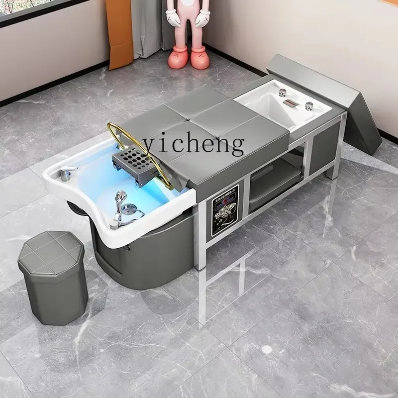 Water Circulation Pedicure Shampoo Bed Water Circulation Ceramic Basin Fumigation Flush BedX24