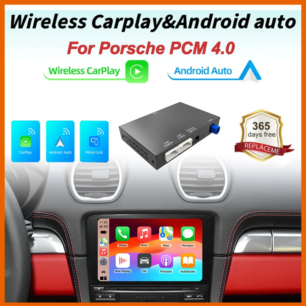 Wireless CarPlay Android Auto Retrofit Kit Decoder Box for Porsche PCM 4.0 CarPlay Interface Support Mirror Link
