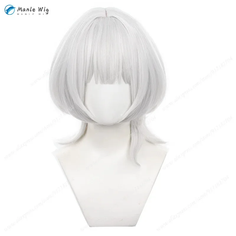 Rana Kaname 40 cm corto blanco gris Cosplay Anime pelucas pelo sintético resistente al calor Halloween + gorro de peluca gratis