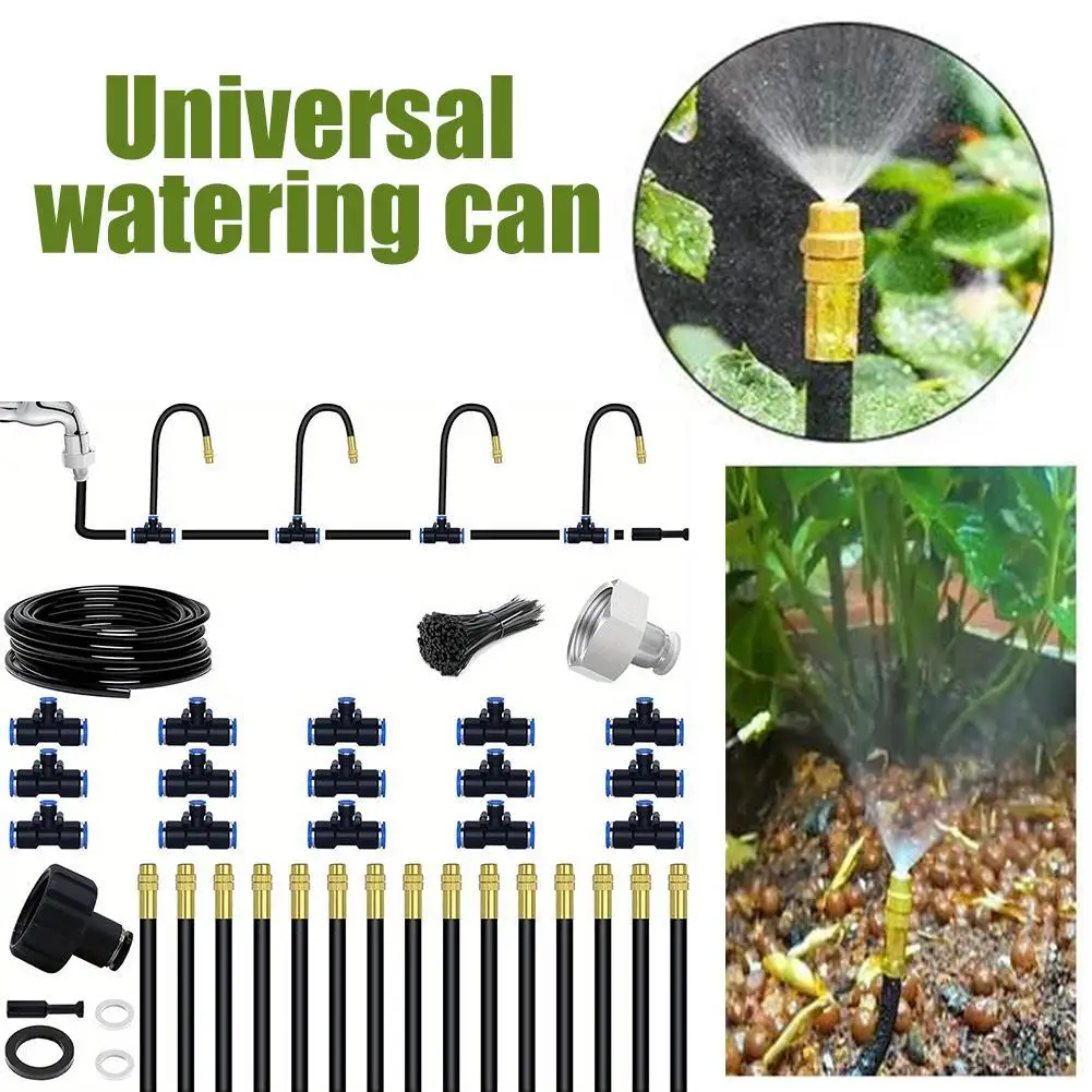 

15M DIY Free Bending Universal Spray Kit For Greenhouse Garden Flowers Plant Watering Irrigation Patio Misting Cooling