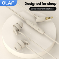 Liquid Silicone Headphones 3.5mm Jack Wired Earphones Handsfree In-Ear Sleep Wired Headset With Mic In-line Control Earbuds