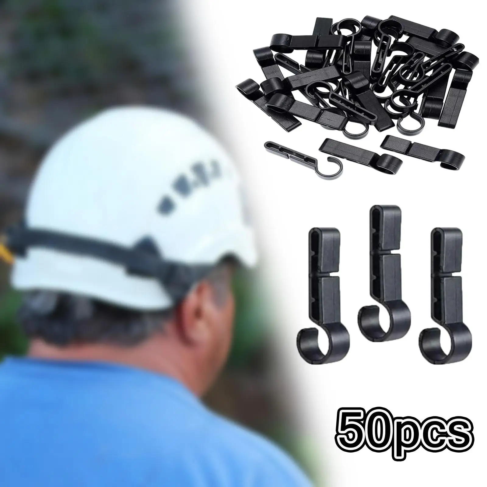 

Pack of 50 Headlamp Clips for Various Headlamp And Hard Hat Headlamp Hook