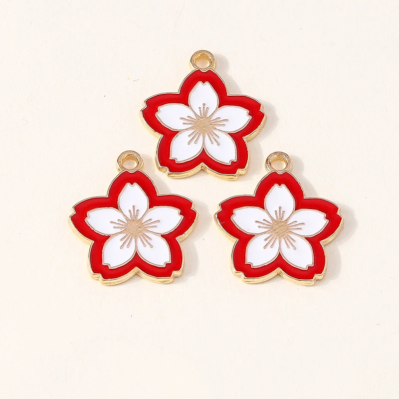 20 Stück niedliche bunte Emaille-Blumenanhänger für die Schmuckherstellung, Tropfenohrringe, Halsketten, Armbänder, DIY-Bastelzubehör ﻿ – Detail 26