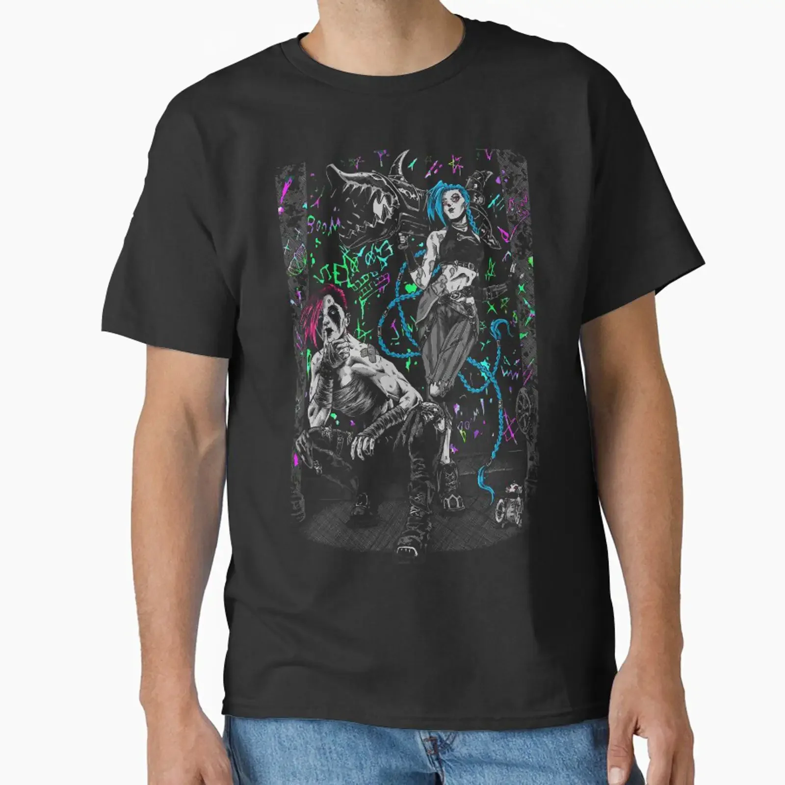 graffitti shimmer powder cartoons violet anime animation Classic T Shirt vintage Washed Unisex Comfortable streetwear Stretched