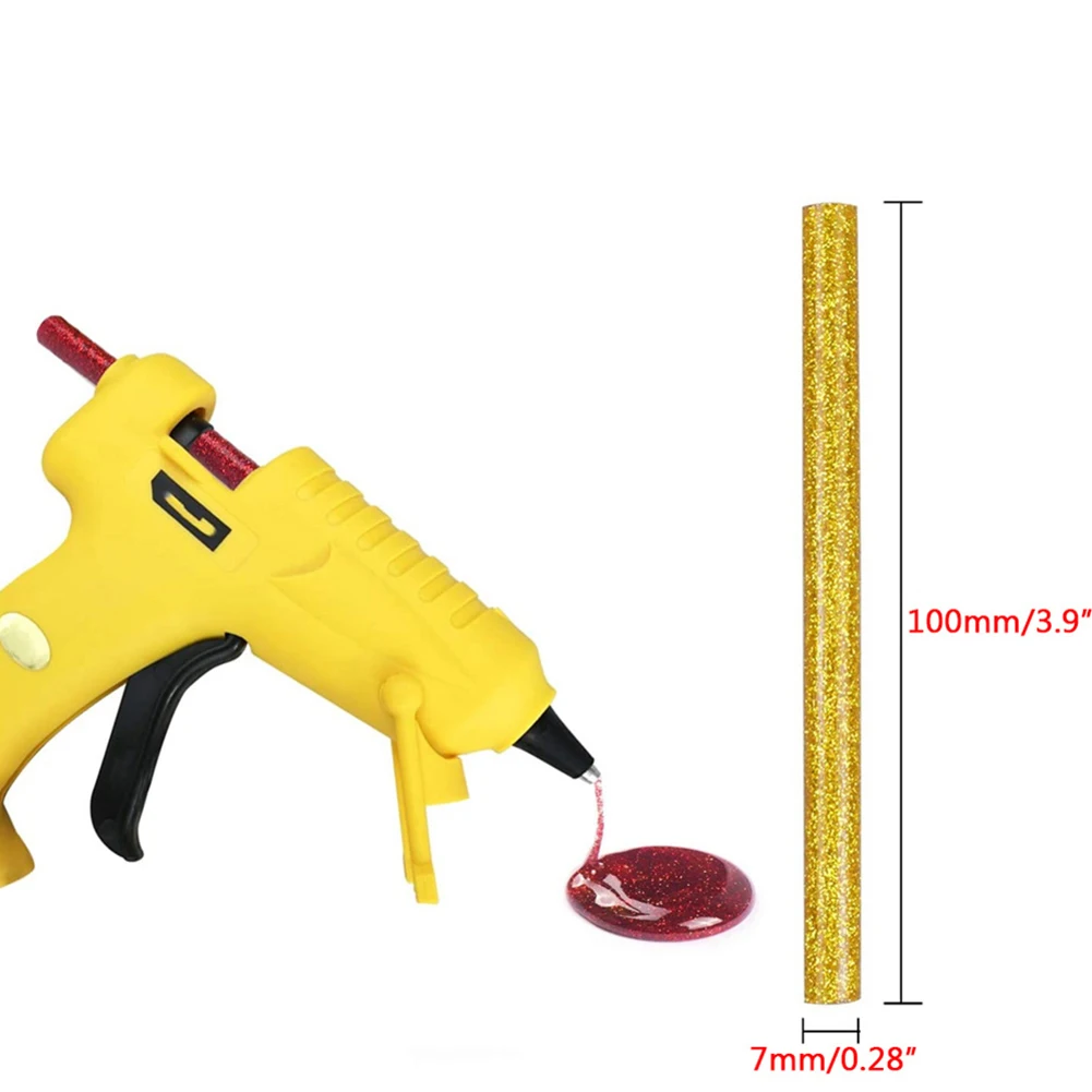 Glittery Colored Hot Melt Glue Collection Includes 50 Pcs Suitable for Various Applications Dimensions 7x100mm