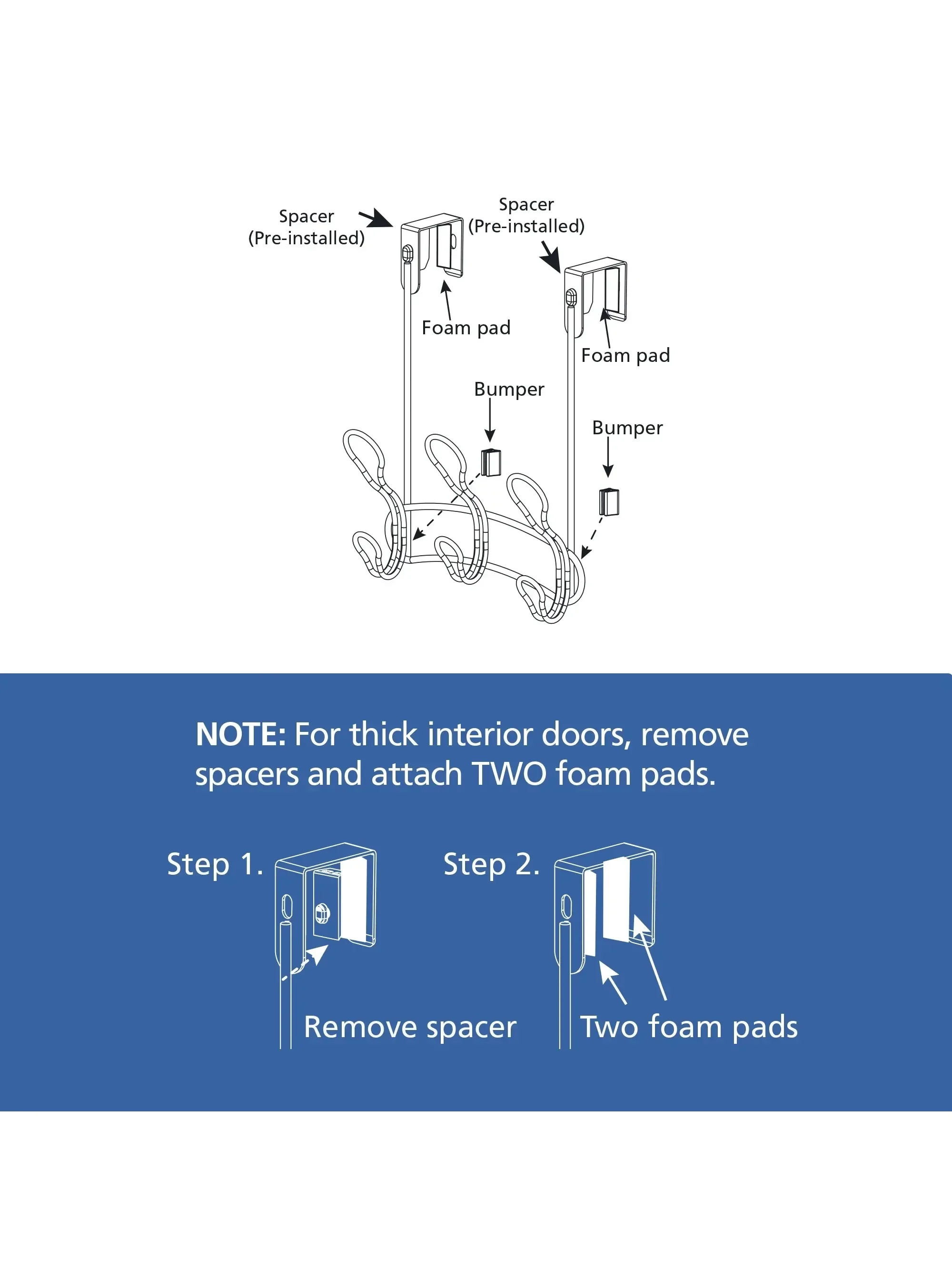 رف معدني ذو 3 خطافات فوق الباب من SnugFit - لمسة نهائية برونزية مفروكة بالزيت، للمناشف والأردية والملابس