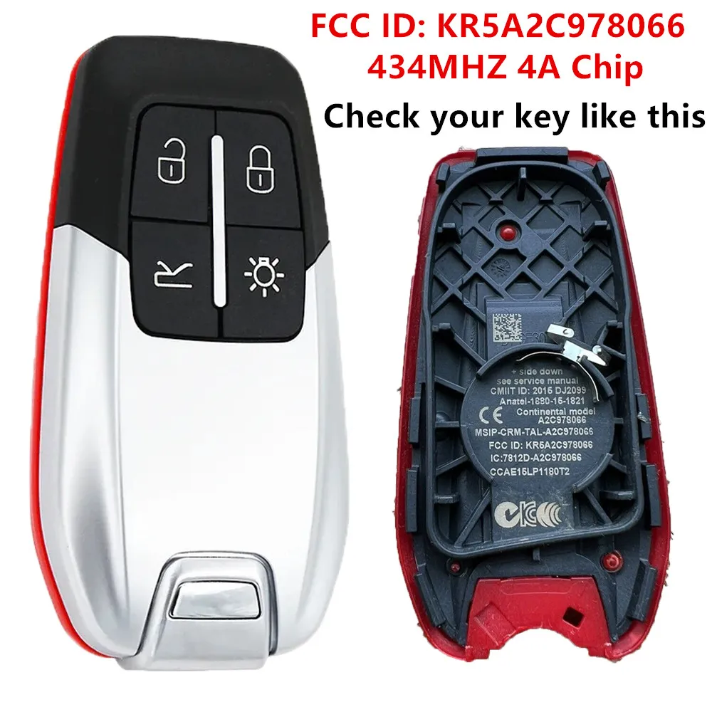 KEYECU Replacement Smart Remote Key FOB 4B 434MHZ 4A Chip for Ferrari 458 588 488GTB LaFerrari 2014-2020 FCCID: KR5A2C978066