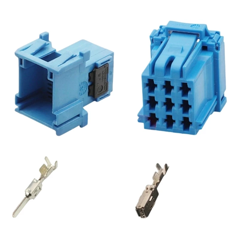Fahrzeugstromkabel-Gehäusepaar mit blauen 8-Wege-Gehäusen für Service 6-968971-1 H8WE – Detail 1