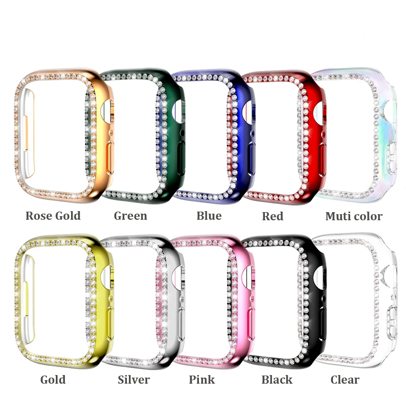 50pcs For Apple watch 4 5 6 7 8 41mm 45mm 38mm 42mm 40mm 44mm 49mm S7 diamond PC plated watch Case