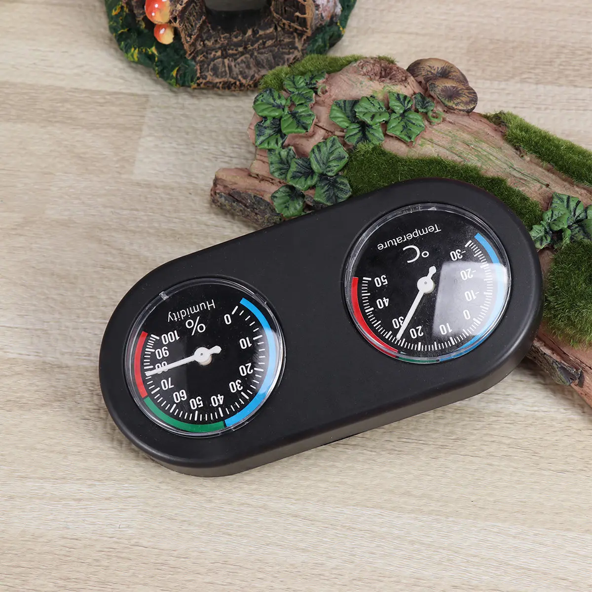 

Черный термогигрометр для террариума с большим ЖК-дисплеем и прозрачным циферблатом для насекомых, ящериц, змей, черепах, пауков