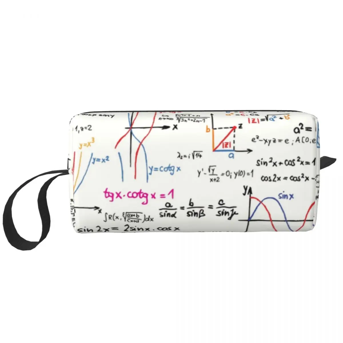 Mathematics Formulas Maths Numbers Toiletry Bag for Geek Science Puzzle Makeup Cosmetic Organizer Ladies Storage Dopp Kit Case