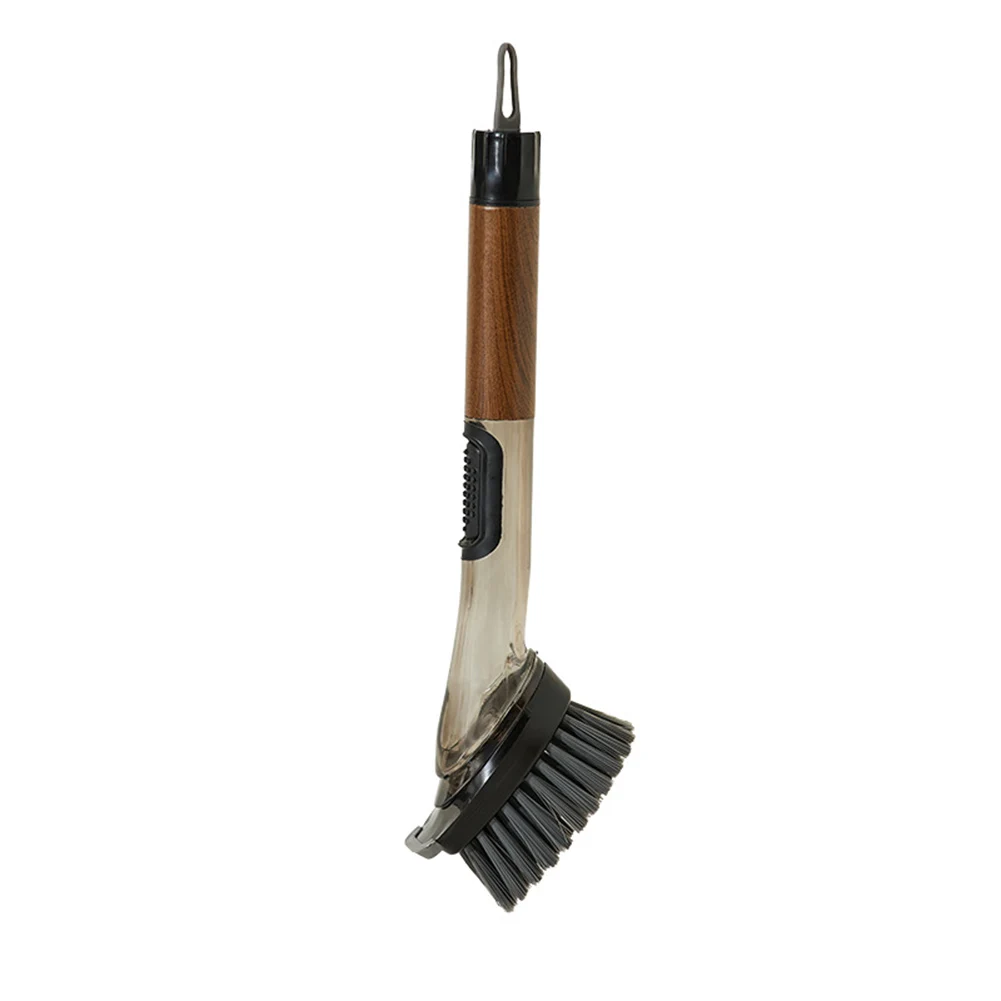 Soap Dispensing Dish Wand Brush 4 In 1 With Replaceable Wood Pulp Sponge Heads For Kitchen Utensil And Pot Cleaning Tools