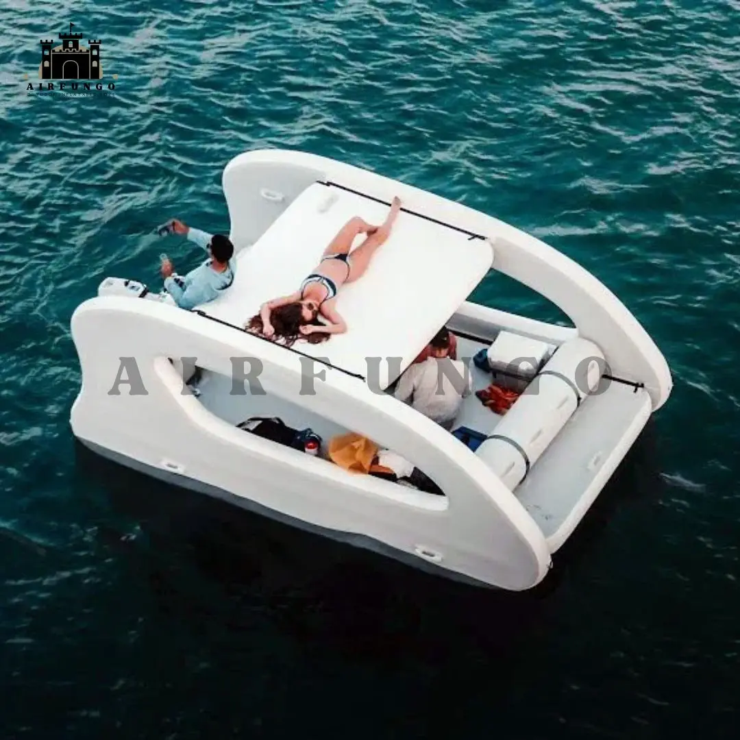 Electric Inflatable Platform Boat Customization Eco-Friendly, Long-Range & Portable Dock Watercraft With Motor