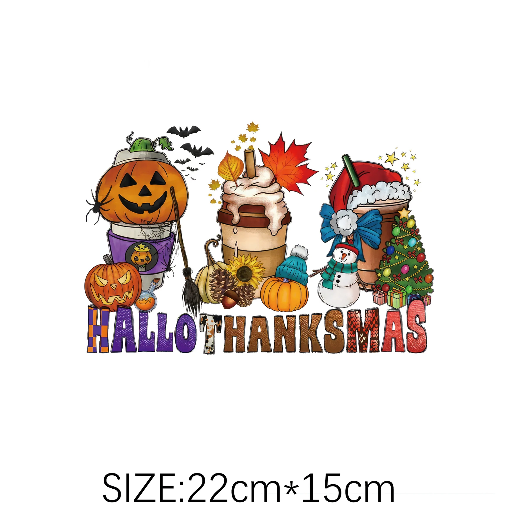 Halloween Thanksgiving Pumpkin Skull Letter Pattern Logo Clothing Luggage Heat Transfer Sticker Washable custom DTF Stickers