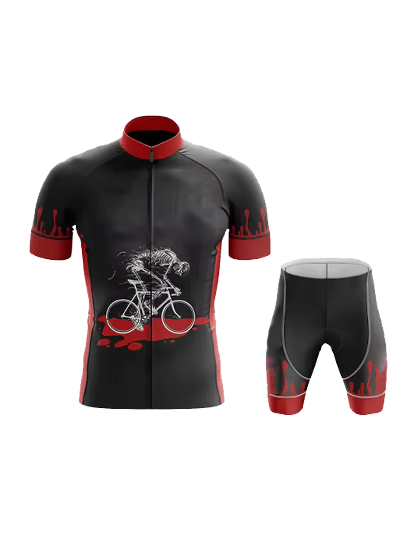 

Cycling Jersey Mens Set Reflective Breathable Biking Outfit Quick-Dry Short Sleeve Bicycle Shorts and Shirts