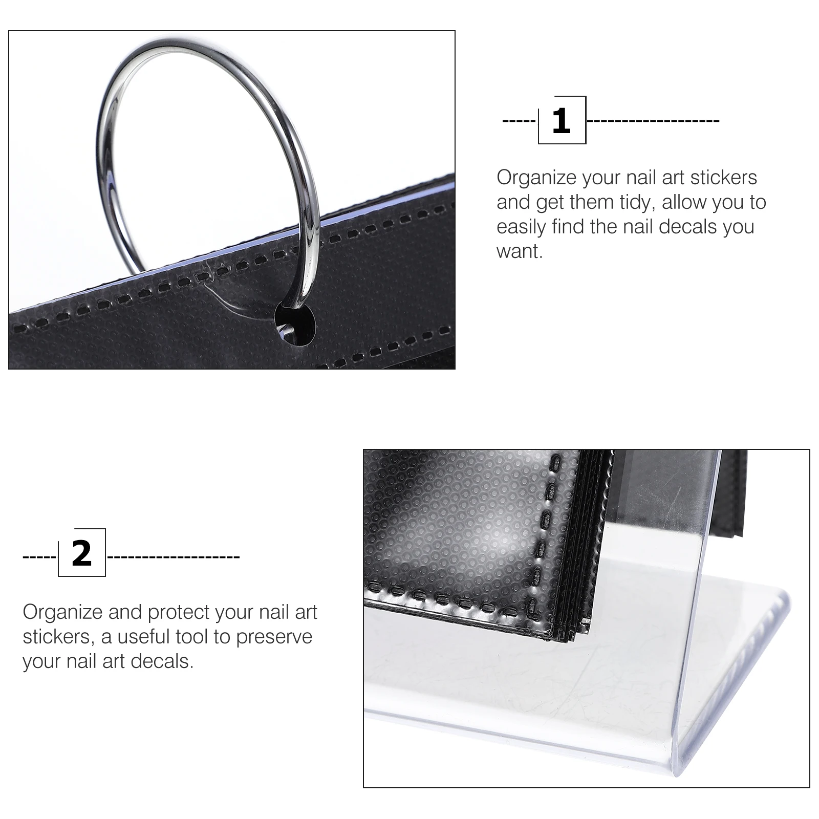 

Nail Art Display Stand Sticker Album Plastic Rack for Decals Storage Organizer Nail Salon Use Lightweight Portable Gift