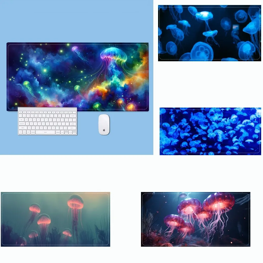 Watercolor Jellyfish Mousepad Mouse Pad Laptop Gaming Accessories Mousepad Large Desk Mat Computer Gamer Keyboard Rug Carpet