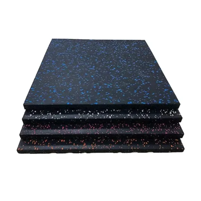 Gym Elastic Interlocking Gym Floor Rubber Tile Non-slip Texture Silent Noise Reduction Antibacterial Anti-mildew