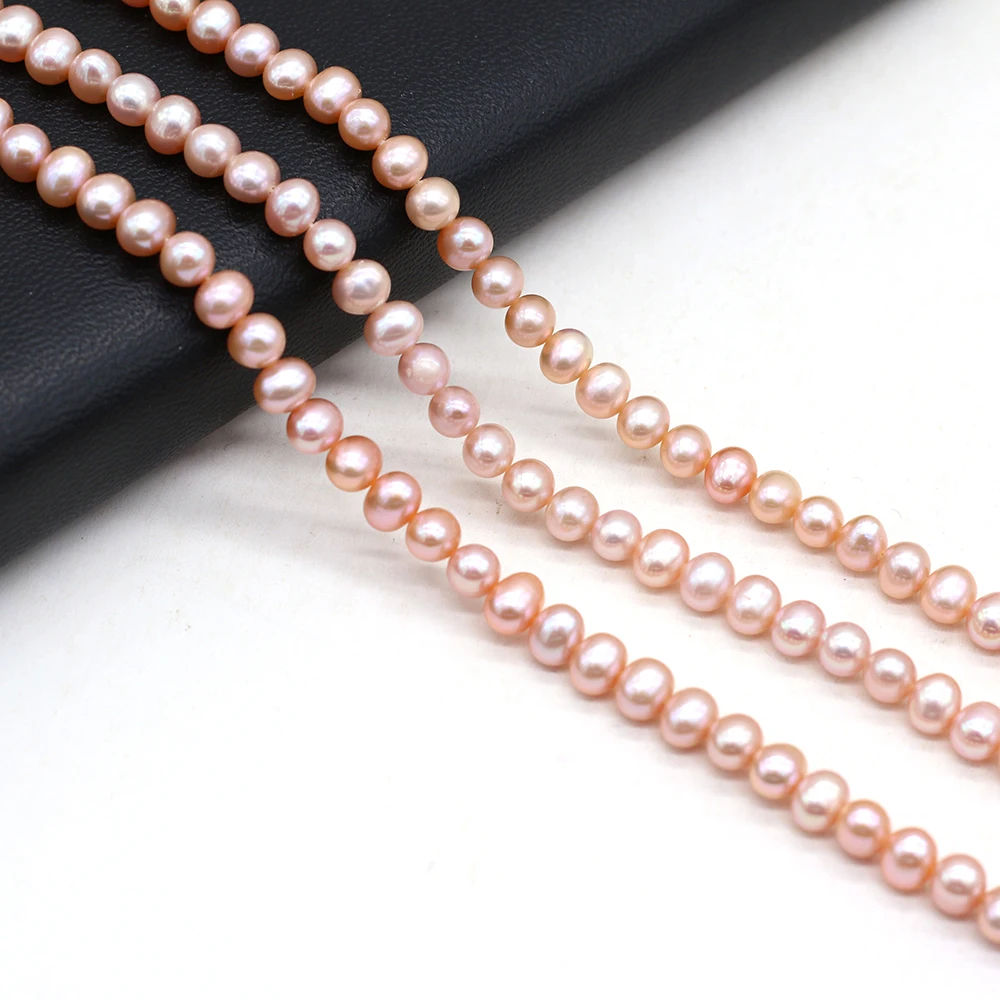 5-5.5mm Natural Zhuji Freshwater Pearl Beads Loose Round Punch Bead for Jewelry Making Diy Necklace Bracelet Accessories