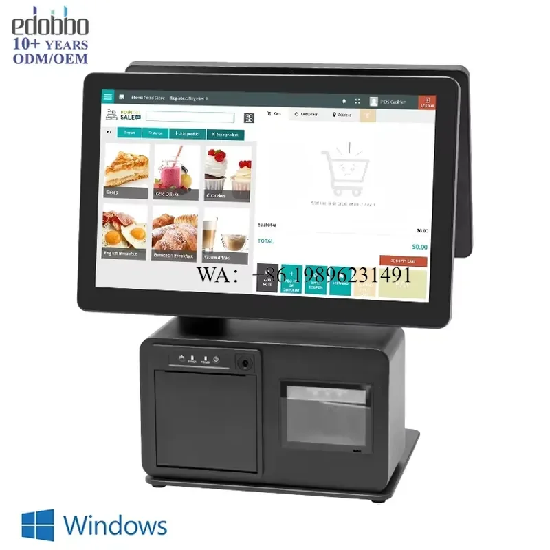 15/15.6-Inch Aluminum Alloy All-In-One Touch-Screen POS System Windows PC Payment System for Efficient Transactions