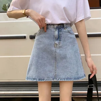 여성용 데님 짧은 치마, 하이웨이스트, 섹시한 타이트 백, 힙 스커트, 레이디 슬림핏, Y2K, 짧은 청바지 스커트, 여름