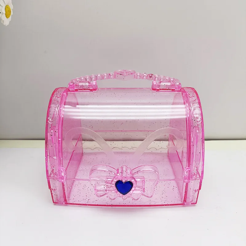 

Pink/Purple Sweet Handled Storage Box Makeup Box Multipurpose Jewelry Goods Toy Gadget Container Holder Gifts For Girls