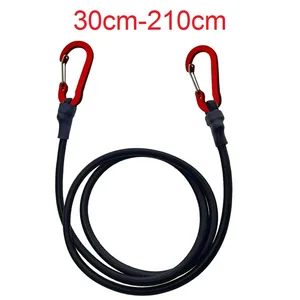 30-210cm 8mm Packing Ropes Outdoor Elastic Bungee Cords with Red Hooks Stretch Lightweight for Bikes Car Luggage Roof Rack Strap
