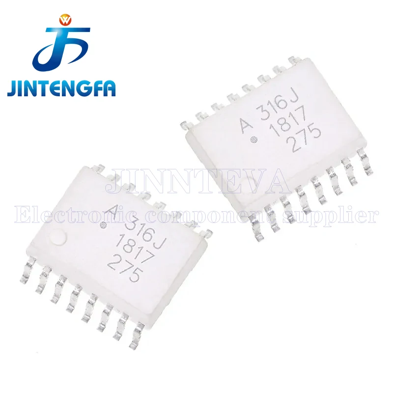 5PCS HCPL-316J-500E SOP-16 HCPL-316J A316J 316J SMD IC Chip 2.5 Amp Gate Drive Optocoupler with Integrated