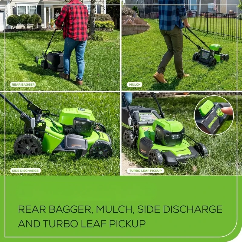 Brushless Cordless (Push) Lawn Mower + Blower