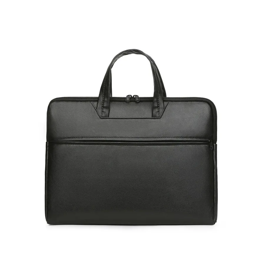 Water Repellent Mens Briefcase Stylish Portable Computer File Bag Business Office Daily Carry Bag