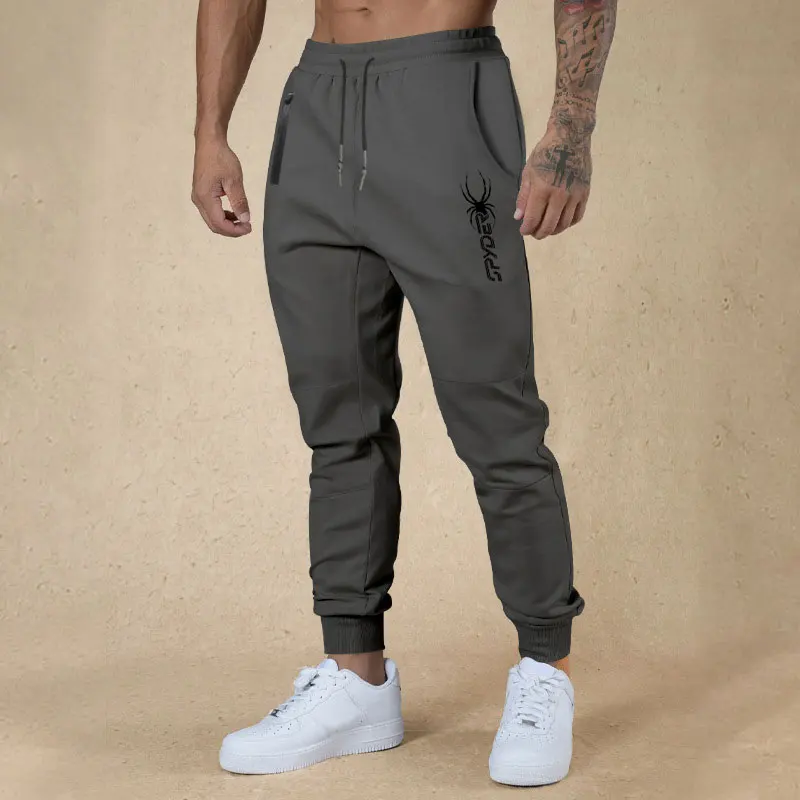 2024 Spring And Autumn New Men\'s Outdoor Sports Pants Slim-fit Version Of Drawstring Fashion Print Leisure Fitness Sports Pants