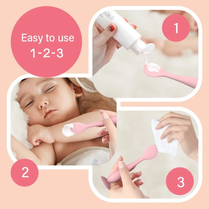 Applicatore unguento in silicone Pannolino per bambini Crema Raschietto Cucchiaio Glutei Cura W3JF