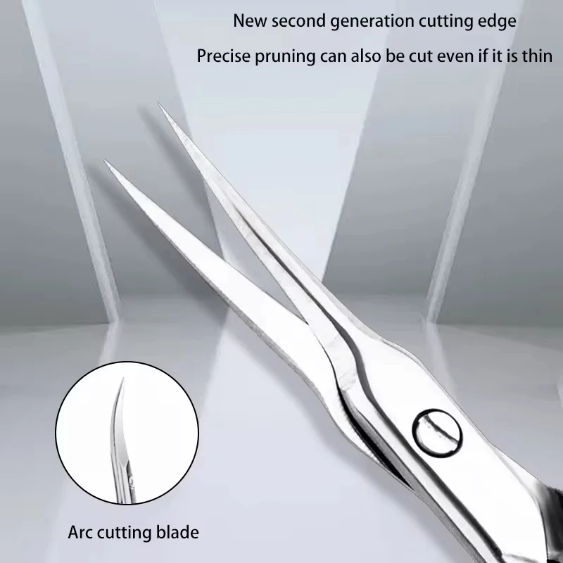 1-8pc Russian Manicure Scissors Cuticle Regrowth Cut Curved Tip Nail Cut Grooming Professional Stainless Steel Dead Skin Remover