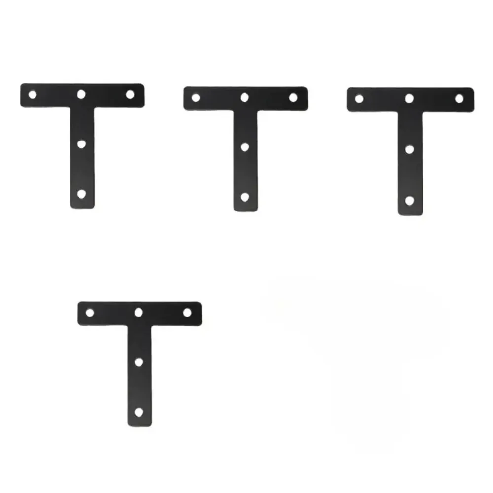 

4 Pack Heavy Duty Black Iron T-Plate Bracket, Flat T-Shaped Connector for Furniture Reinforcement