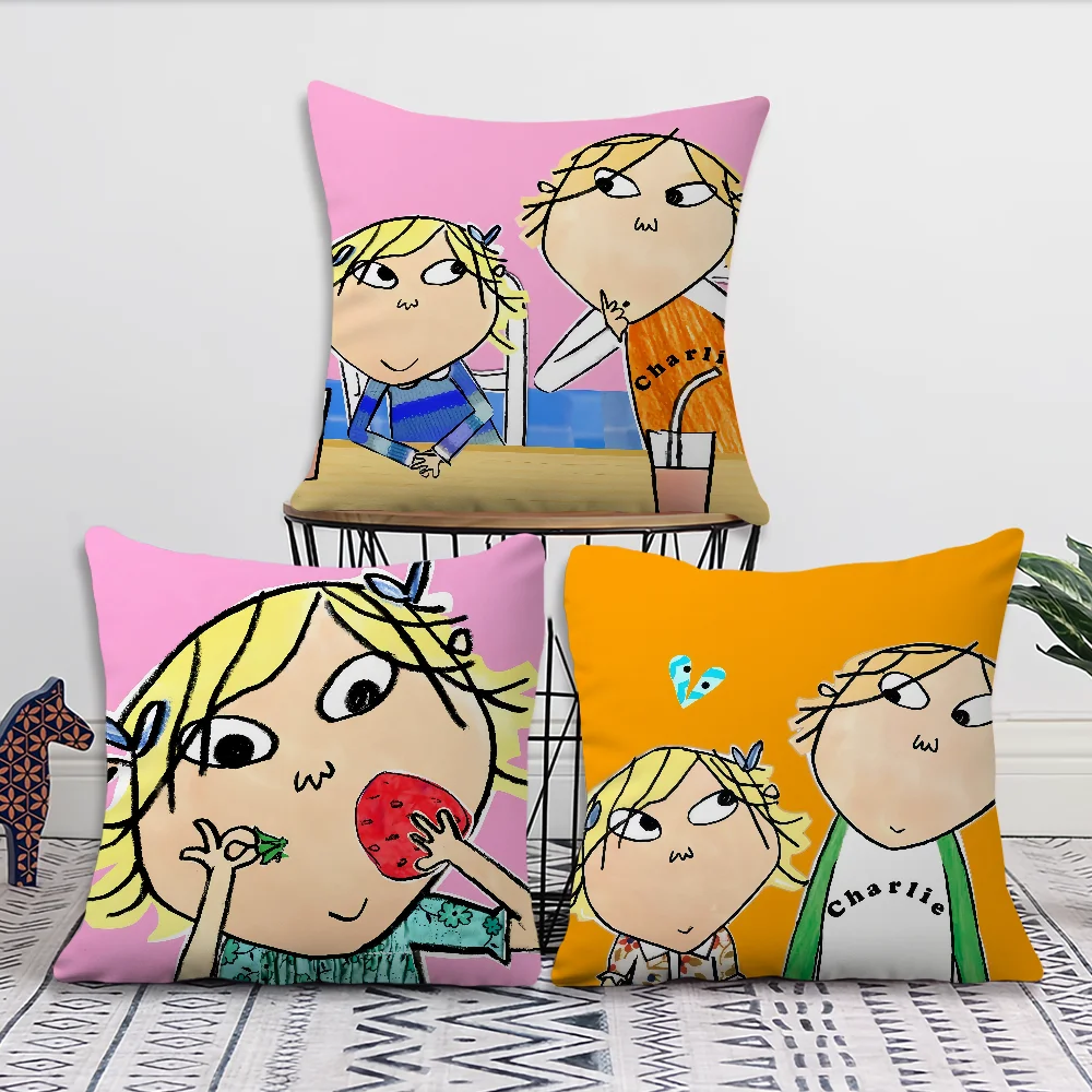 Cartoon Funny K-LOLA Cushion Cover Comfortable Soft Pillow Case for Sofa Living Room Home C-CHARLIE AND Decor Protective Covers