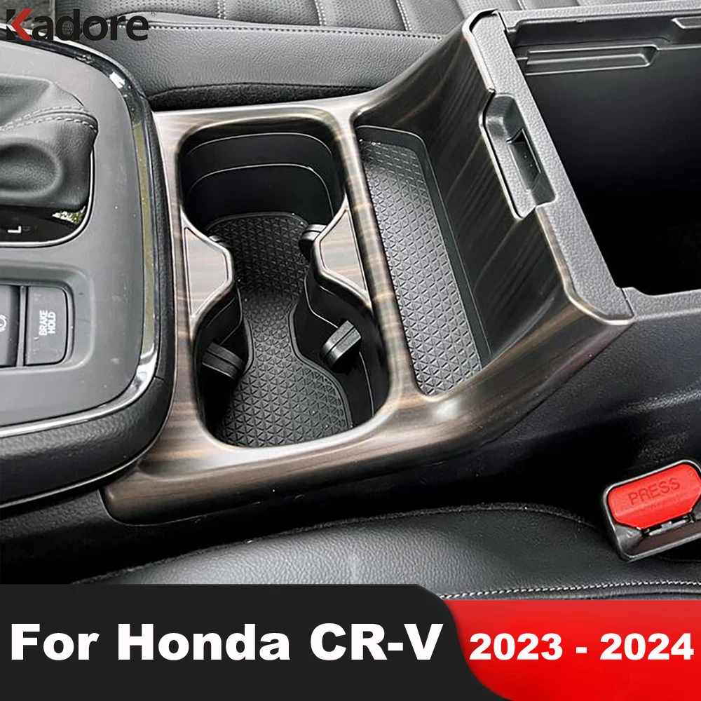 

Передняя Задняя крышка для Honda CRV рамка держателя стакана воды 2023 2024, украшение для автомобиля из углеродного волокна, аксессуары для интерьера, наклейка