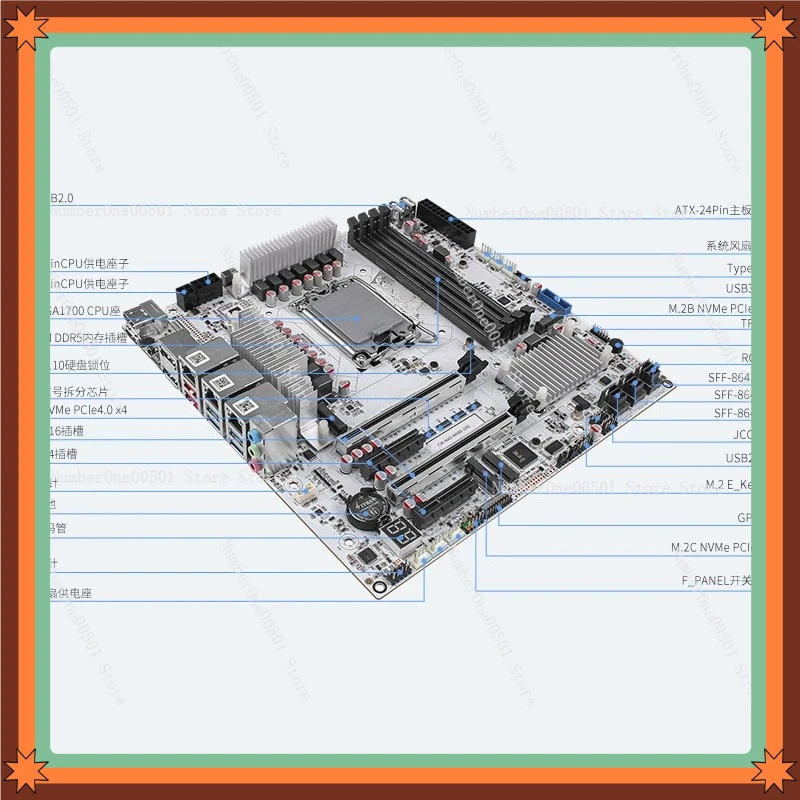 

W680 12 Bay 10GbE NAS Motherboard DDR5 ECC M 2 Workstation Board for TrueNAS Unraid