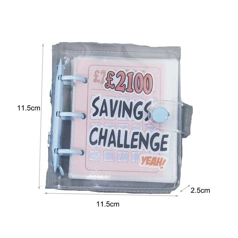 NewSavings Challenge Book Saving £1000 Money Binder Mini Portable Money Book Saving Loose-leaf Notebook Cash Budget Storage Book