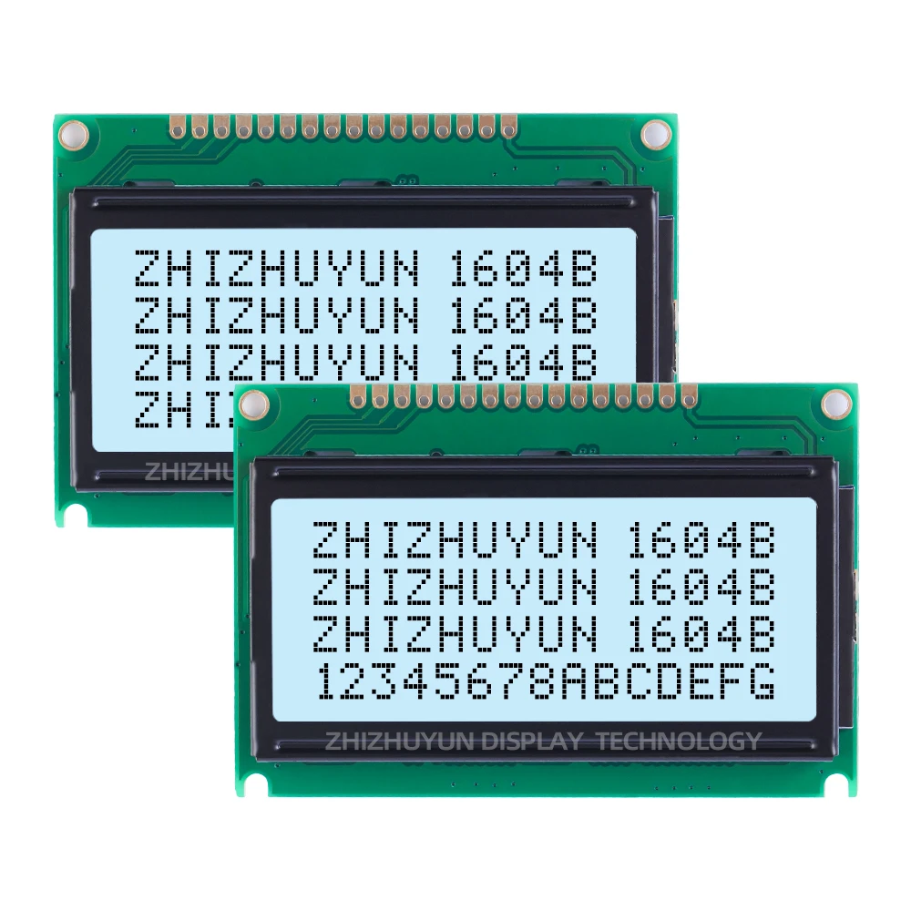 Módulo LCD multilingue tela de caracteres, amarelo verde membrana, interface padrão, 16Pin, Source Factory, 1604B-2, 1604B-2