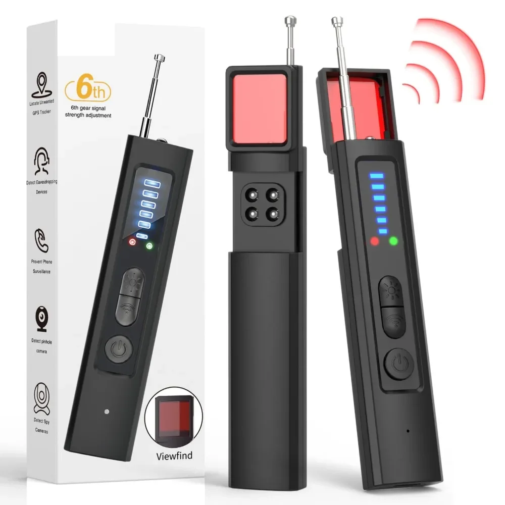 Hidden Camera Detector, Infrared Scanning, GPS & Eavesdropping Detection, Adjustable Sensitivity, for Hotel Car Room Privacy
