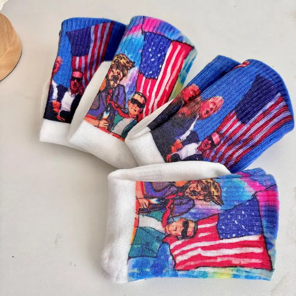 

Campaign Socks Trump 2024 Novelty Socks Funny Election Print Cotton Sock Comfortable Costume Accessory for Trump Supporters