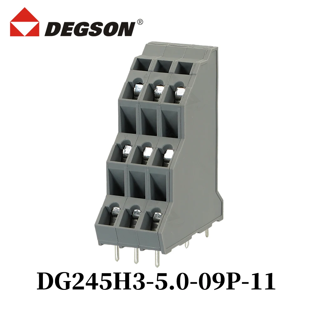 10Pcs DEGSON DG245H3-5.0-02P-14-00ZH Spring PCB Terminal Blocks KFDG245H3 2P-12P UL94V-0 ZFK3DS1.5 Phoenix  Contact 18A 450V