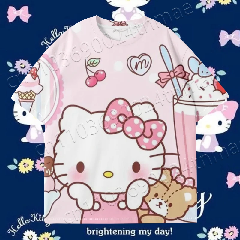 

Стильная футболка Hello Kitty 2025 с 3D Enhanced Graphic, 100–160 см, S-5XL, быстросохнущая и дышащая