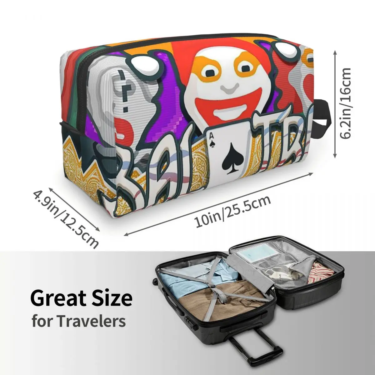 Balatro Playing Card Jocker Lusty Joker Makeup Bag Cosmetic Organizer Storage Dopp Kit Toiletry Cosmetic Bag for Women Beauty