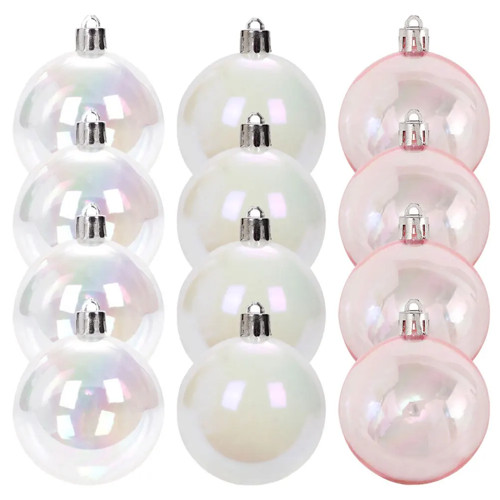 

12Pcs Xmas Ball Ornaments Plastic Hanging Christmas Tree Decorations Long-Lasting Holiday Party Balls Christmas Tree Decoration